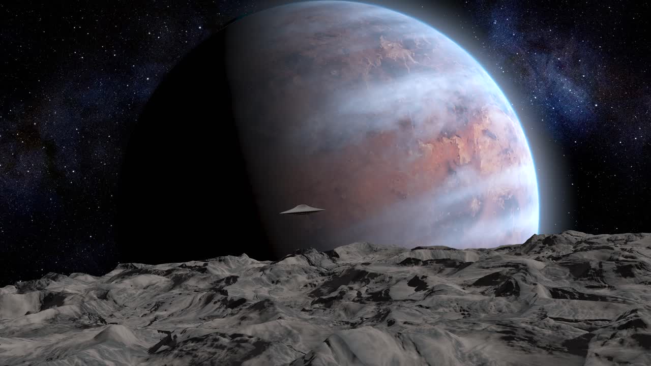 ovni alienígena sobre un planeta