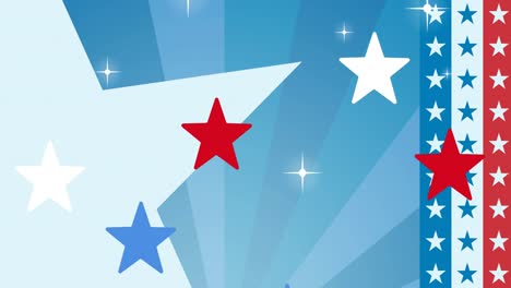 Animation-Von-Sternen-In-Amerikanischer-Flagge-Auf-Sternenbanner-Hintergrund