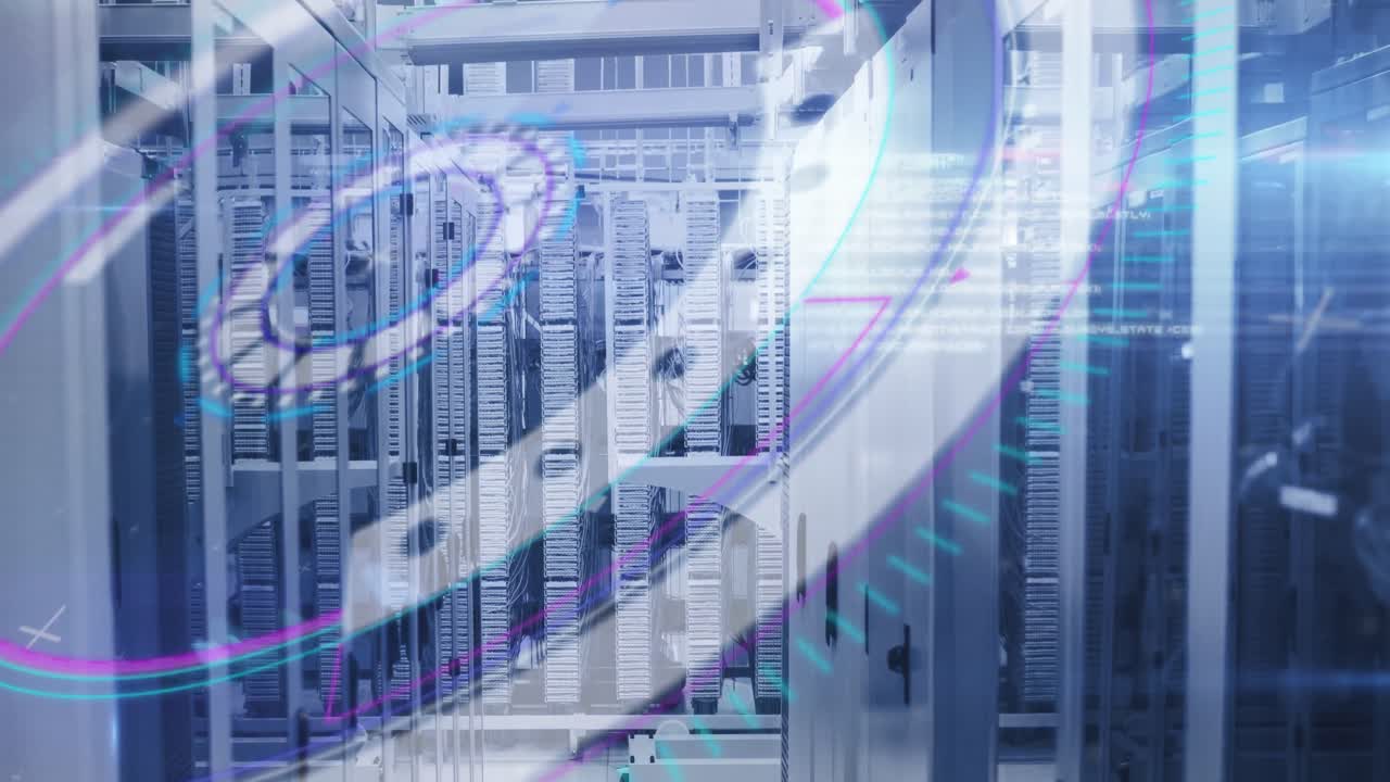 Animation of scope scanning and data processing over computer servers in background