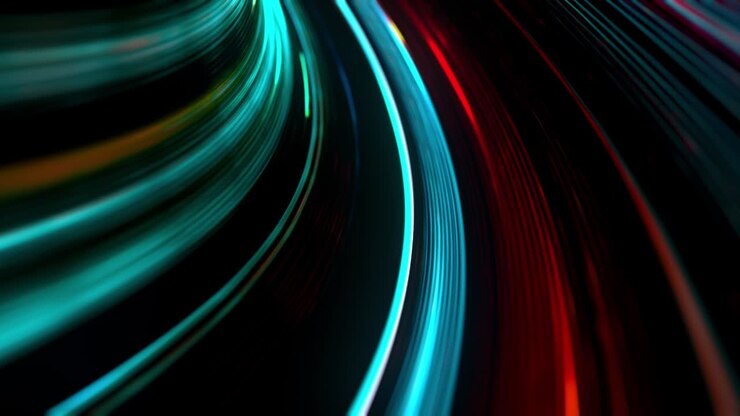 4K seamless loop flying into abstract tunnel, sci-fi space time warp. Futuristic technology abstract seamless VJ for tech titles and background. Motion graphic internet, speed, big data. 3D render