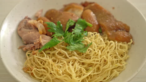 dried stewed pork leg noodles bowl - asian food style