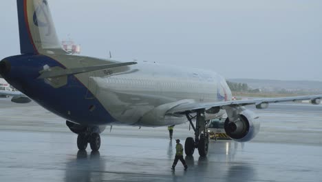 avión de las aerolíneas urales en el aeropuerto