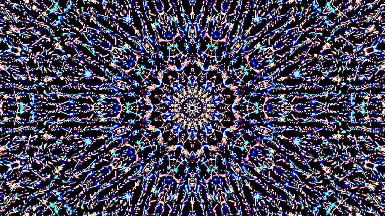 Beautiful abstract kaleidoscope that shines, a radiant light that regulates the subtle movements