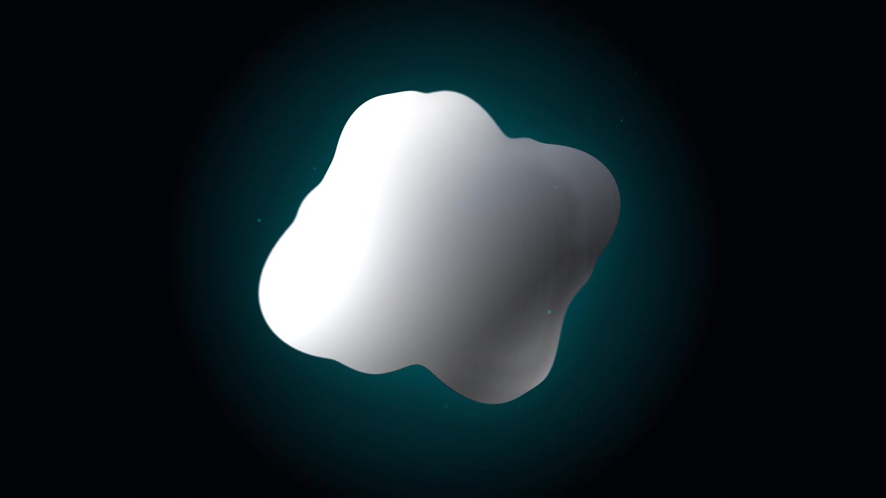 Abstract White Liquid Shape Morphing on Dark Background