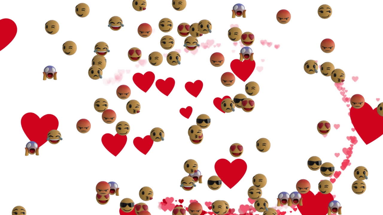 animación de iconos de medios en un fondo blanco