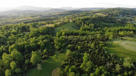 Aerial-footage-in-the-foothills-of-the-Blue-Ridge-Mountains-in-summer