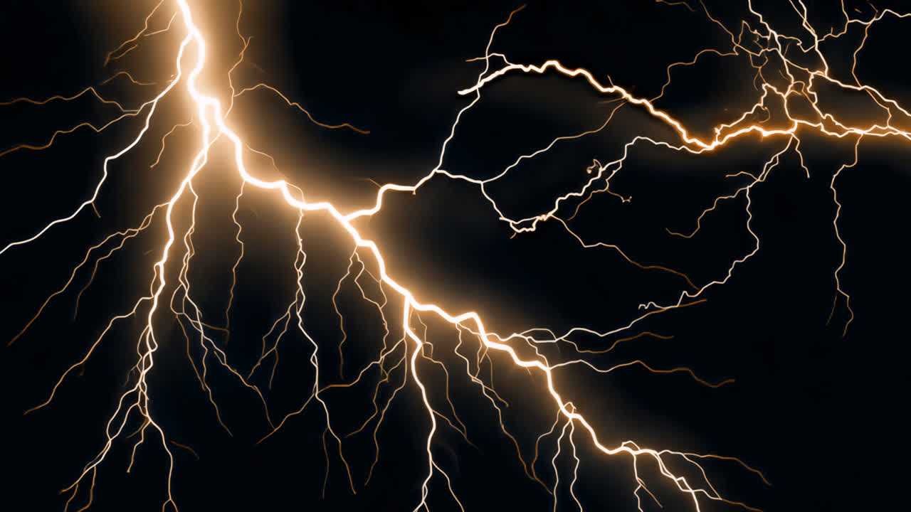 Bright lightning animated overlay, transparent 4K video, alpha channel, ProRes 4444