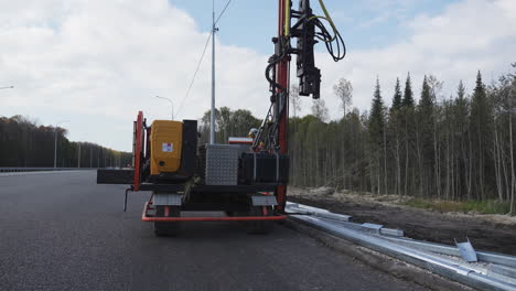 highway roadside barrier installation