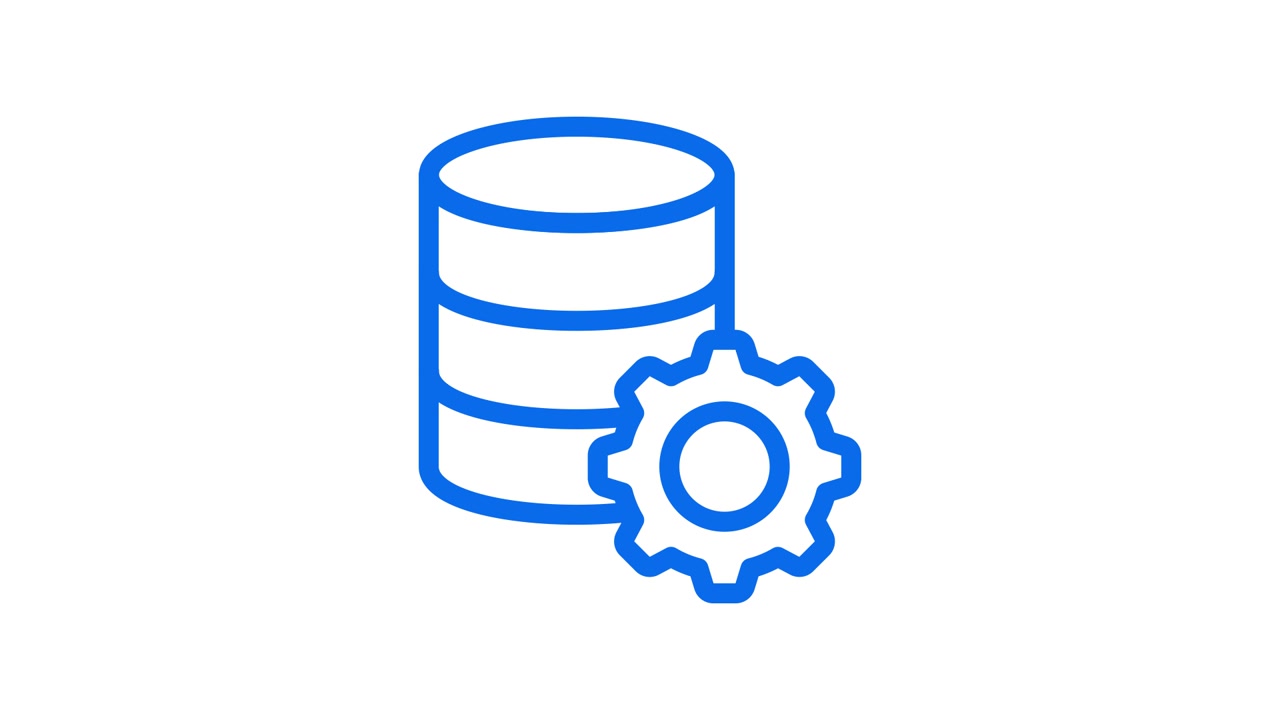 Blue Outline Database and Gear Icon
