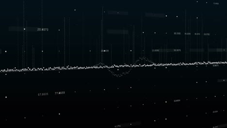 animation of data processing and changing numbers against black background