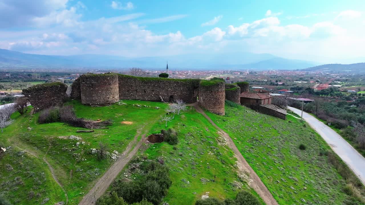 High quality aerial view of the historical fortress taken from the drone