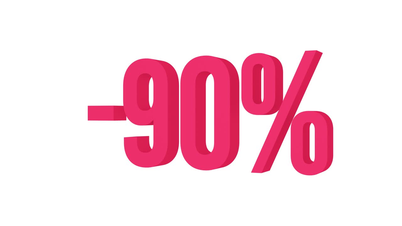 Animated text 90% discounts. Alpha channel