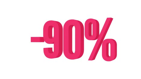 animated text 90% discounts. alpha channel