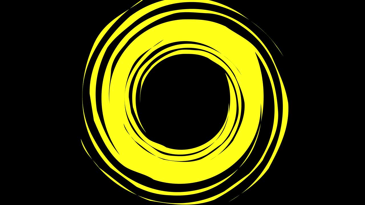 diseño gráfico que gira en el centro y aumenta el tamaño, para cubrir todo el fondo y desaparecer.