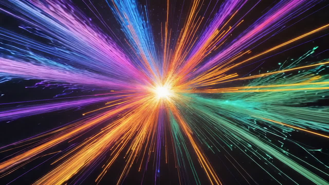 Colorful Light Burst into Abstract Space