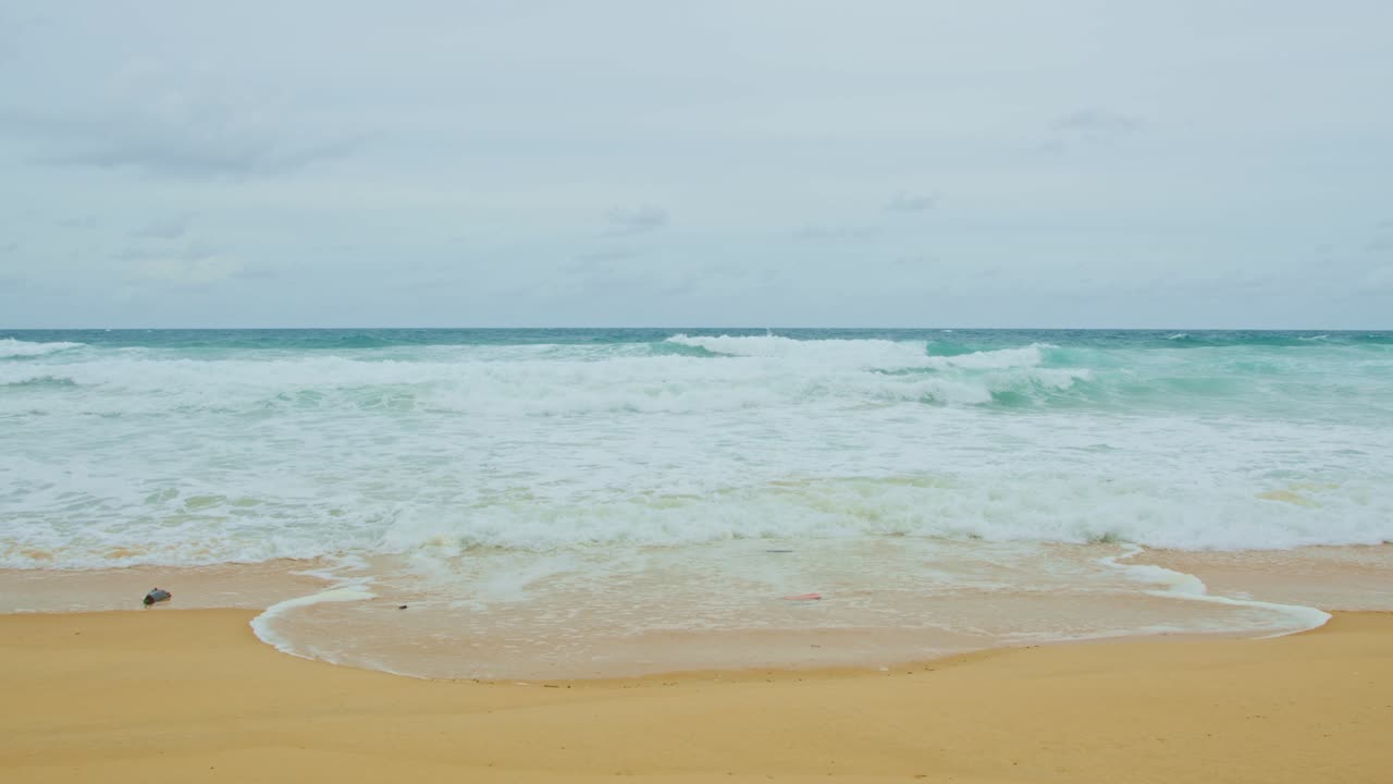 Sea waves seamless loop on the white Phuket sand beach