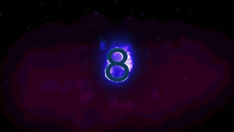 animación de 8 textos en llamas ardientes sobre un fondo oscuro