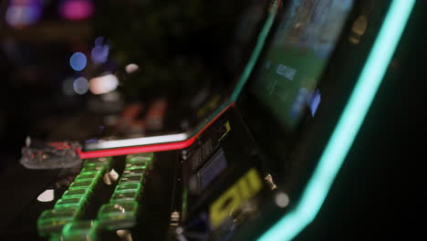 woman playing slot machine.