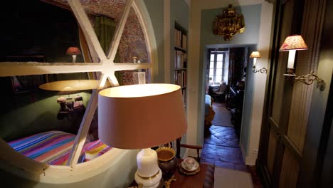 Beautiful-decorated-hallway-with-a-dirty-mirror-interior-view