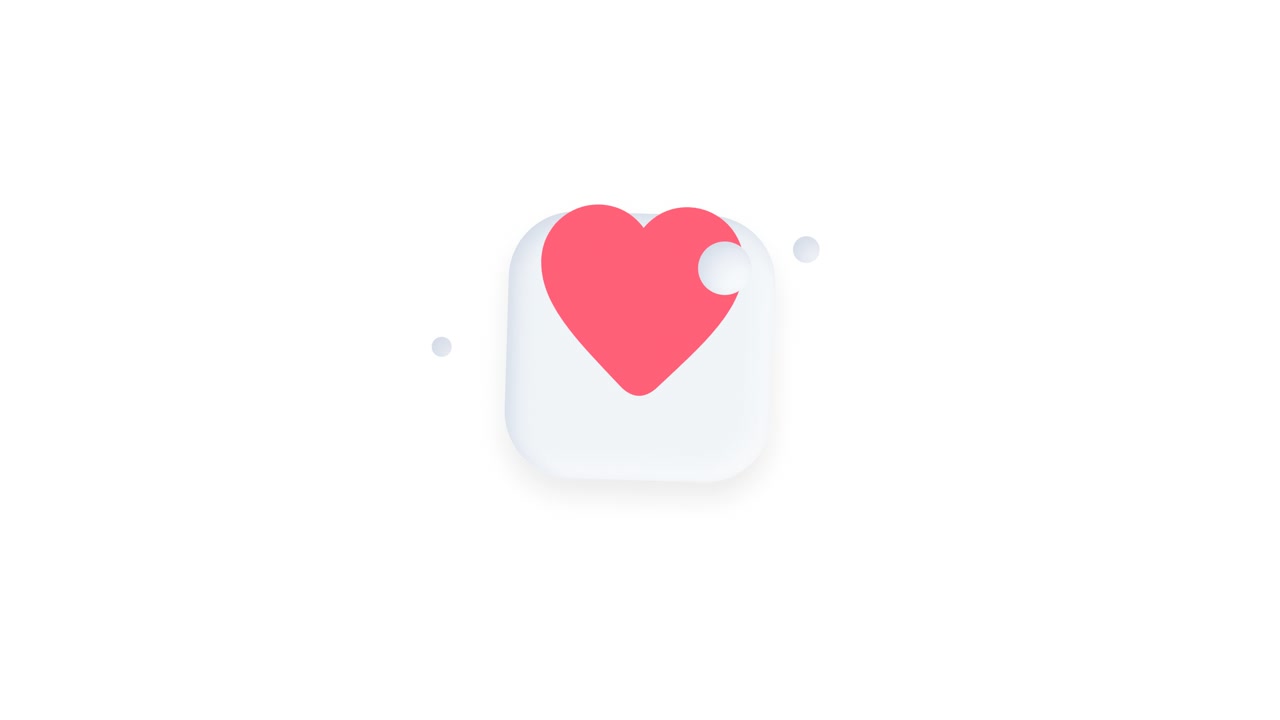 Animated Heart Icon Shrinking and Fading on White Background
