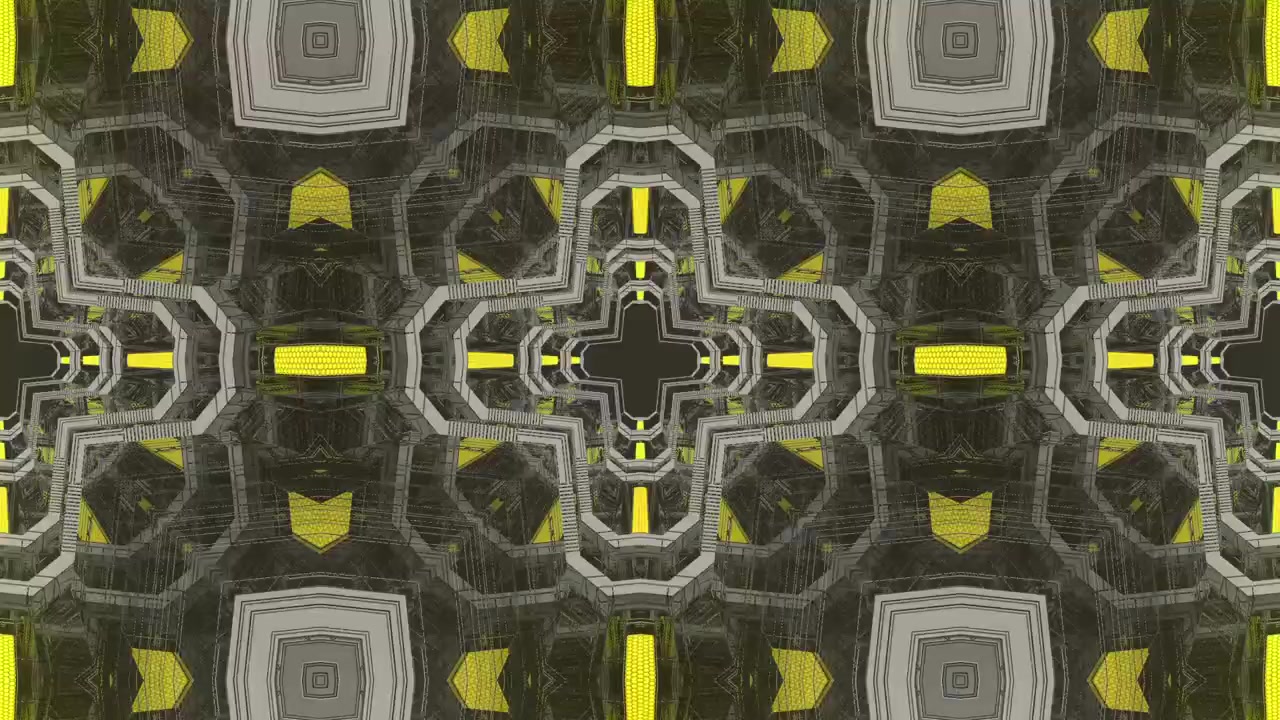 Padrão de Caleidoscópio Geométrico Abstrato com Formas Repetidas