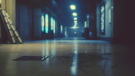 inside of an empty subway metro