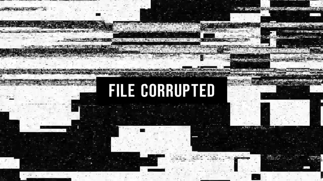 Digital Glitch Effect with File Corrupted Text Overlay
