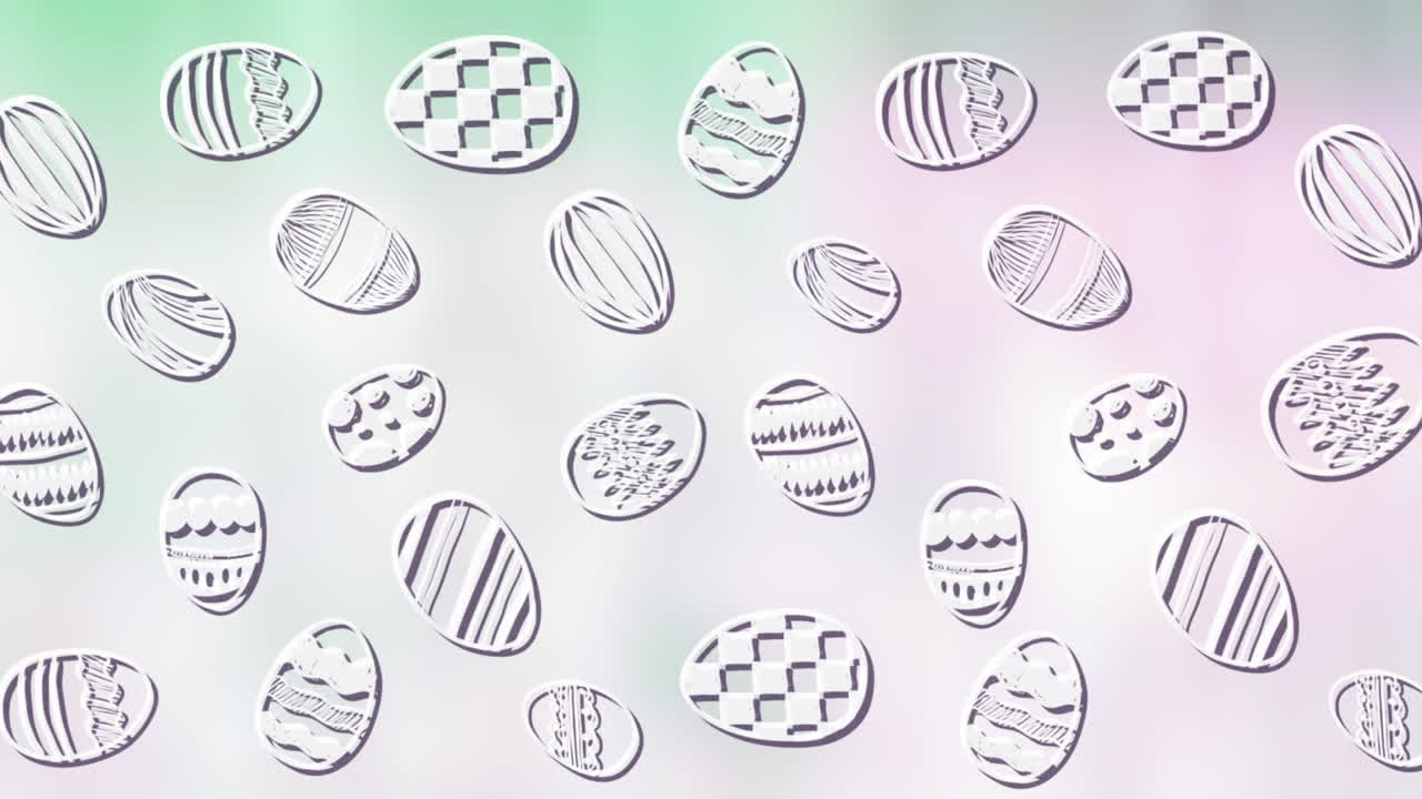 초록색 배경에 움직이는 부활절 달 아이콘의 애니메이션