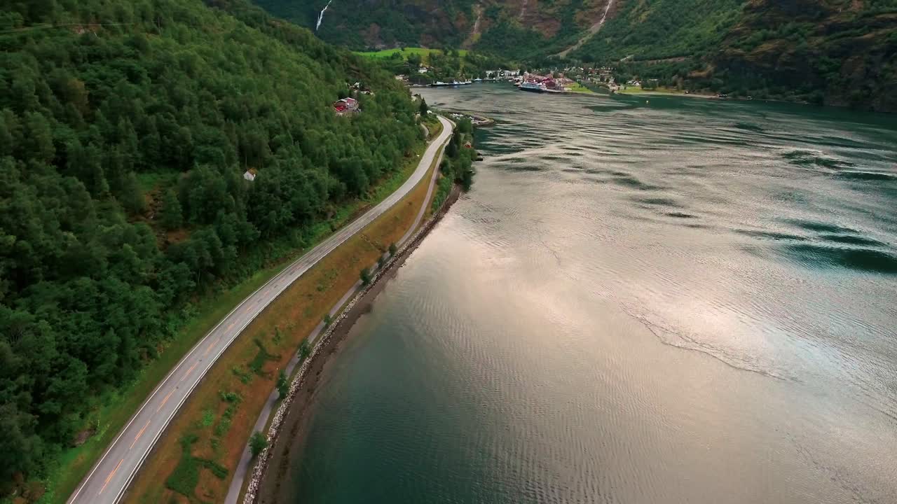 아름다운 소그네 피오르드 또는 소그네 피오르드 자연 노르웨이.