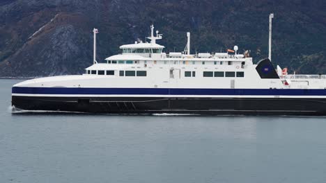 passenger ferry crosses the fjord