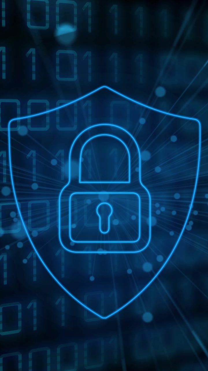 Animazione di elaborazione dati digitali su sfondo nero