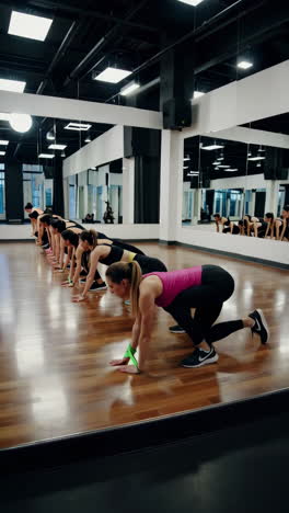 women's fitness class with resistance bands