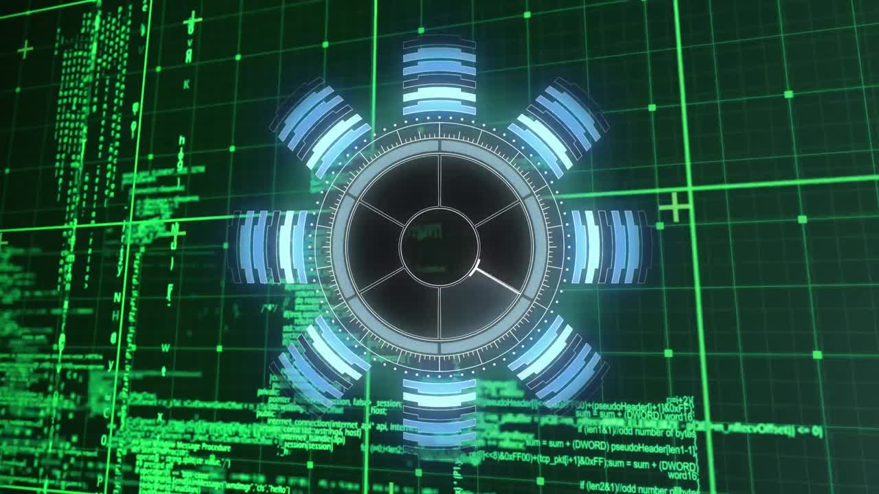 animación del escaneo del alcance sobre el procesamiento de datos