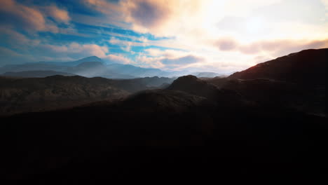 Mountain-in-the-fog-and-stone-desert