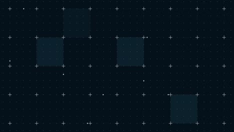 animación de cuadrados azules con marcadores blancos sobre el fondo de la cuadrícula