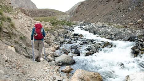 hiking in the beautiful alay-mountains in the osh region of kyrgyzstan