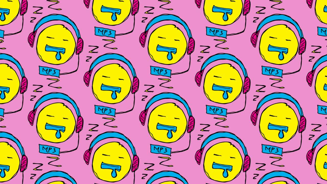 아이들은 팝 아트를 그리고 있습니다. 느린 음악의 주제로 매이지 않는 배경입니다.