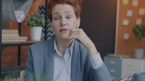 business woman in video call