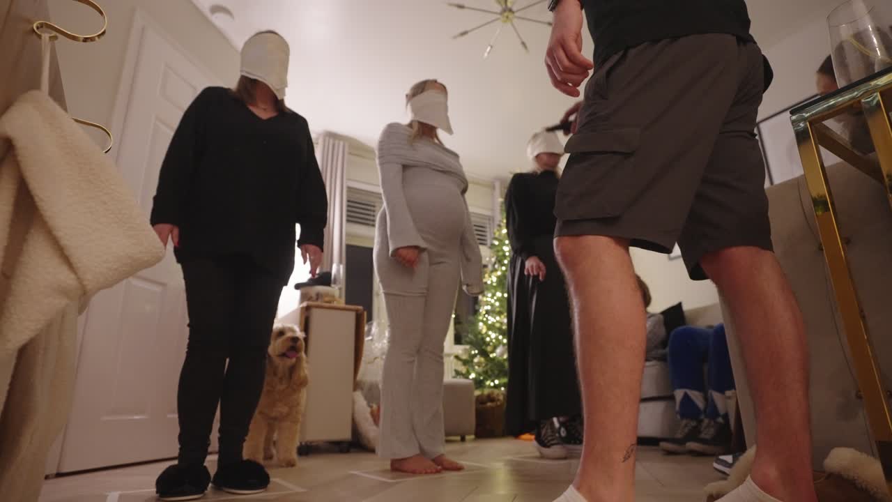 Friends and family holiday memories, competitive challenges, Xmas games