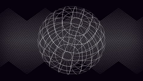 animación de la red de conexión y el globo sobre líneas en zigzag