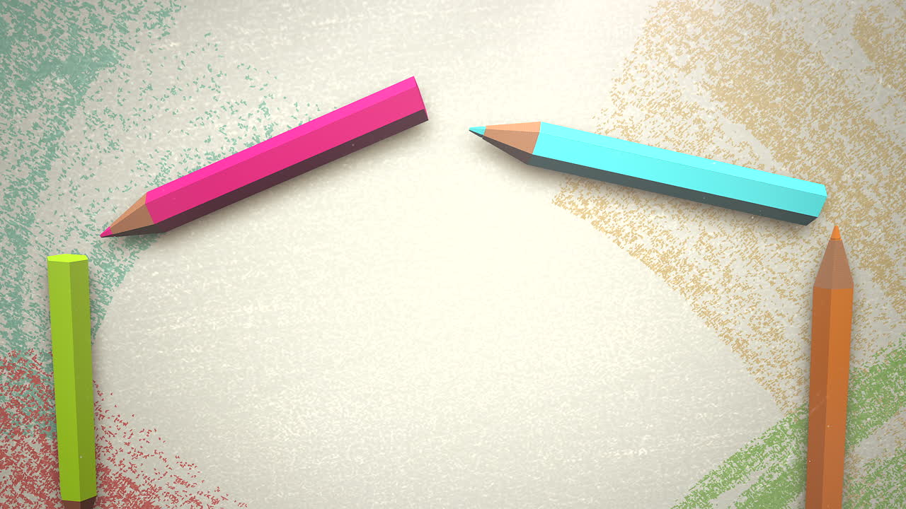 primer plano de fondo de niños con lápices de colores de