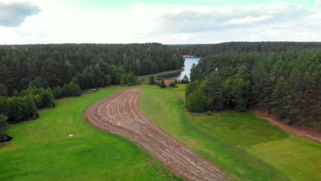 aerial shot of glacial valley in wdzydze kiszewskie, poland