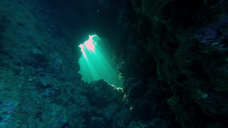 snorkeling spot with underwater caves in red sea, egypt, dahab