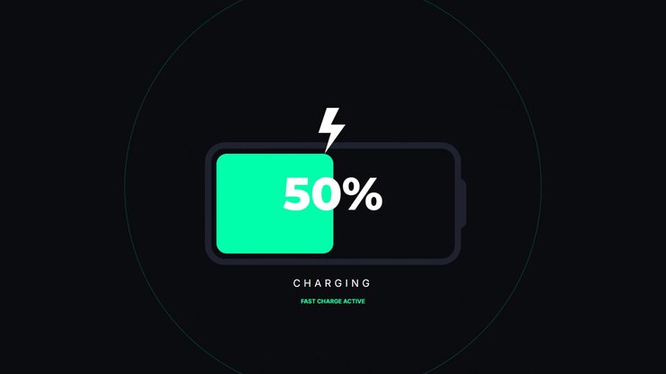Animazione digitale di ricarica della batteria con contatore percentuale