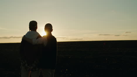 friends watching sunset