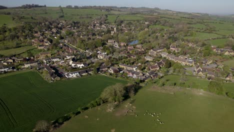 ilmington village north cotswolds spring aerial landscape colour graded