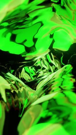 green liquid flowing in weightlessness. vertical looped video