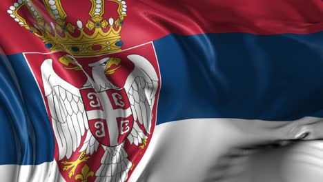 hermosa animación en 3d de la bandera de serbia en modo de bucle