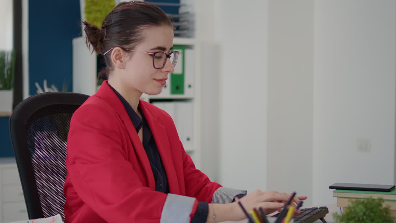 Business woman working on financial strategy and checking smartphone