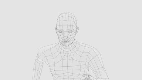 Wireframe running man, seamless